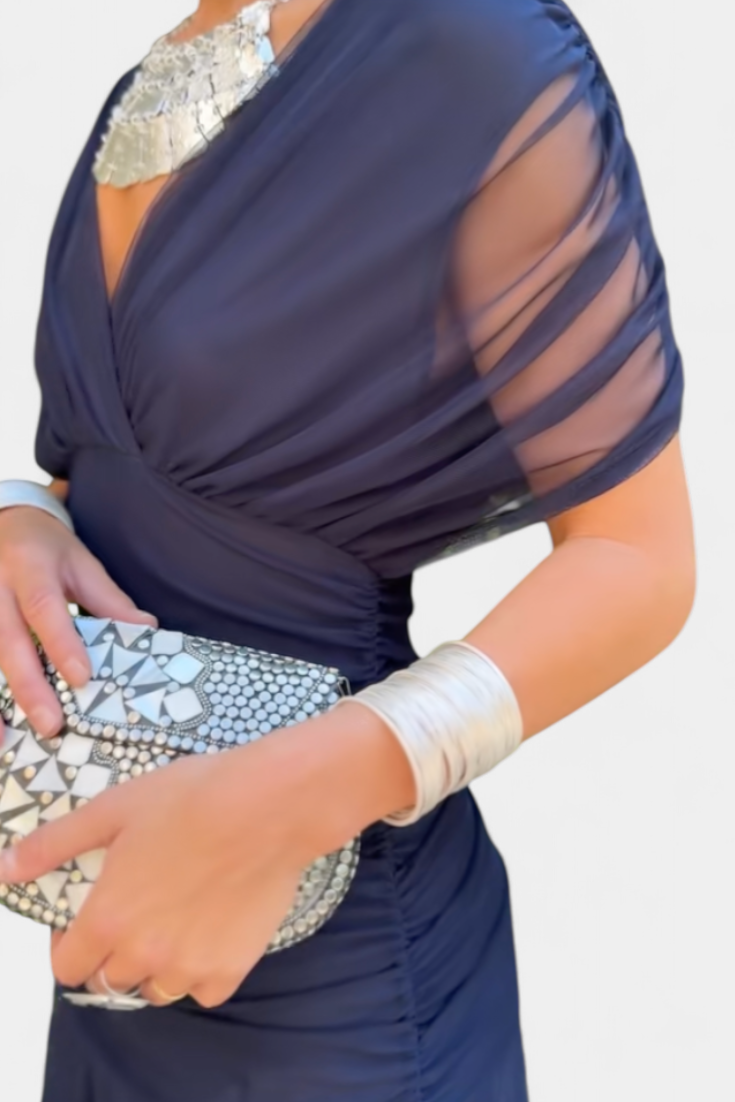 ABIGAIL | LONG FLORAL V-NECK DRESS